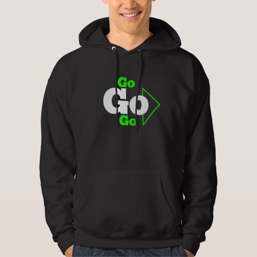 Go Design auf einem schwarzen Gehäuse Hoodie (Vorderseite)