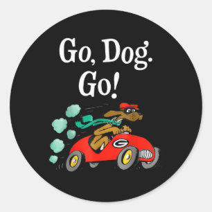 Go Dog Go Kostüm Runder Aufkleber