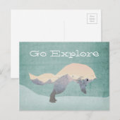 Go Explare Fox Postcard Postkarte (Vorne/Hinten)