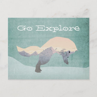 Go Explare Fox Postcard Postkarte