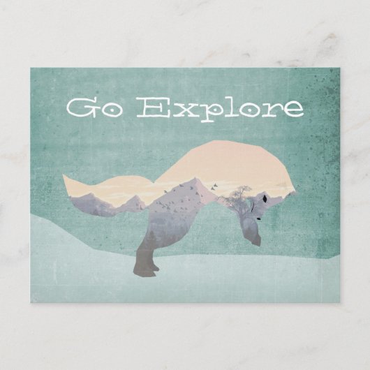 Go Explare Fox Postcard Postkarte (Vorderseite)
