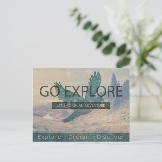 Go Explore Postkarte (Stehend Vorderseite)