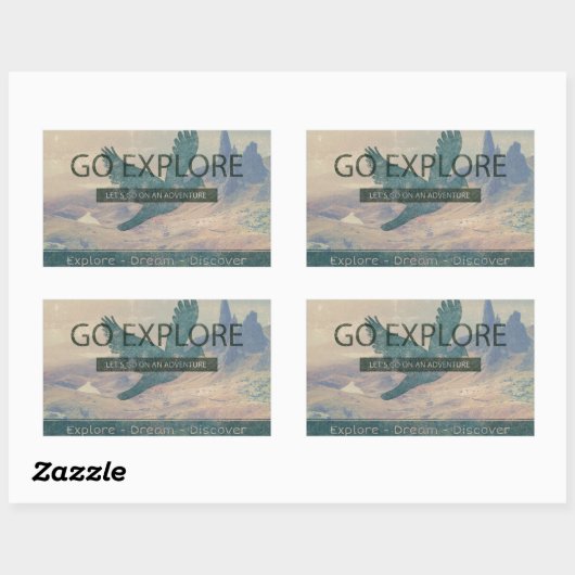 Go Explore Rechteckiger Aufkleber (Blatt)