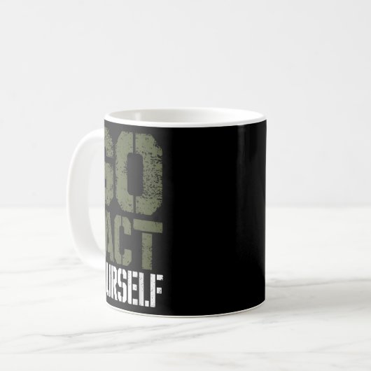 Go Fact Yourself Funny Military Stencil Tactical S Kaffeetasse (Vorderseite Links)