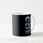 Go Fact Yourself Funny Slogan Science Steel Engine Kaffeetasse (VorderseiteRechts)