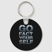 Go Fact Yourself Funny Slogan Science Steel Engine Schlüsselanhänger (Vorderseite)
