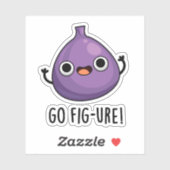 Go Fig-ure Funny Fig Fruit Pun Aufkleber (Blatt)