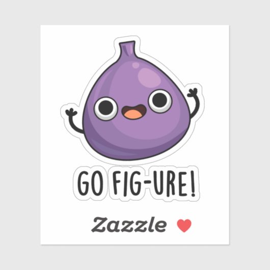 Go Fig-ure Funny Fig Fruit Pun Aufkleber (Blatt)