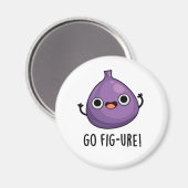 Go Fig-ure Funny Fig Fruit Pun Magnet (Vorderseite/Rückseite)