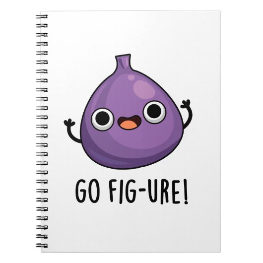 Go Fig-ure Funny Fig Fruit Pun Notizblock (Vorderseite)