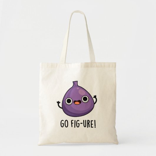 Go Fig-ure Funny Fig Fruit Pun Tragetasche (Vorne)