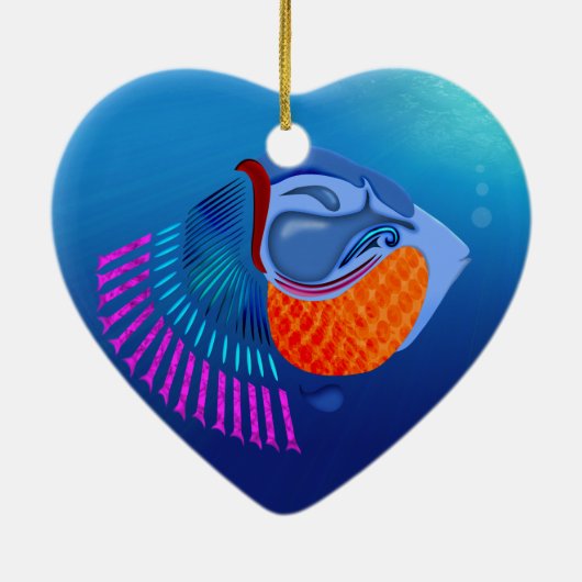 Go Fish Keramik Ornament (Hinten)