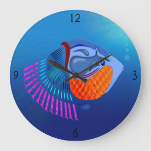 Go Fish Large Clock Große Wanduhr