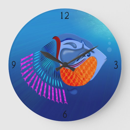 Go Fish Large Clock Große Wanduhr (Vorderseite)