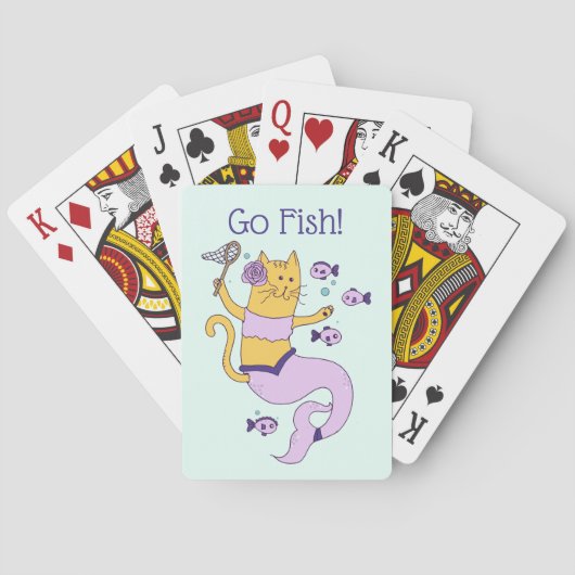 Go Fish Mermaid Cat Spielkarten (Rückseite)