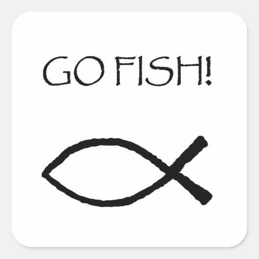 Go Fish Quadratischer Aufkleber (Vorderseite)