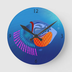 Go Fish Round Clock Runde Wanduhr