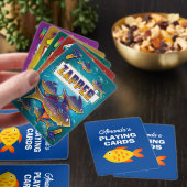 Go Fish Spielkarten personalisiert mit dem Namen d (Insitu)