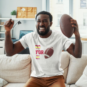 Go for 2 Football Team Colors Red Gold T-Shirt