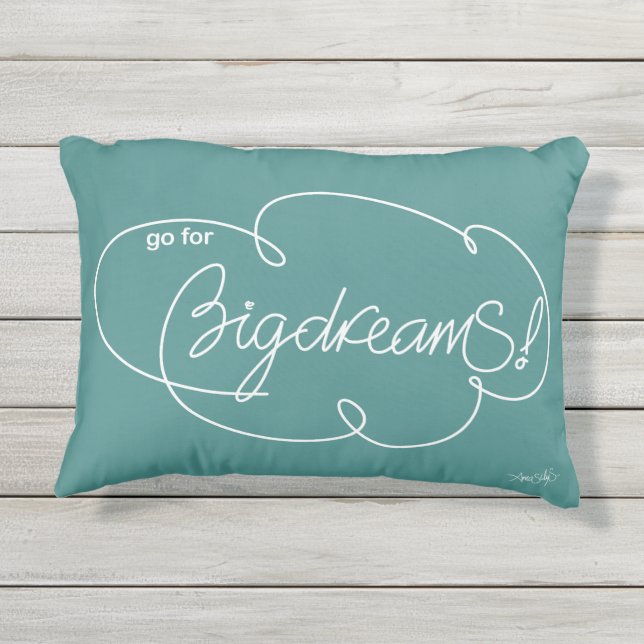 Go for BIG DREAMS - Bold Cloud S- W Kissen Für Draußen (Rückseite)