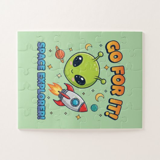 Go For It! Space Explorer - Cute Alien Puzzle (Horizontal)