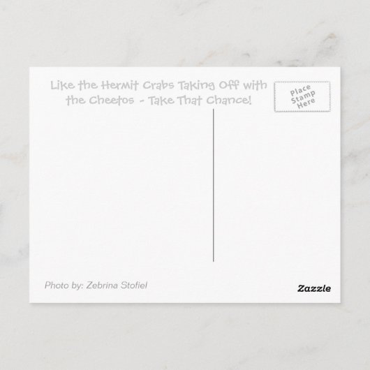 Go For It. Take that Chance Postkarte (Rückseite)