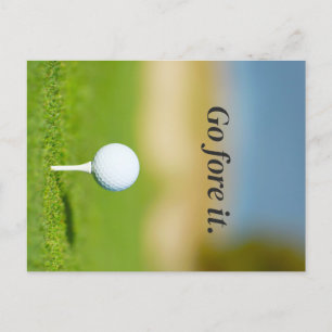 Go Fore It Golf Pub Motivierend Postkarte