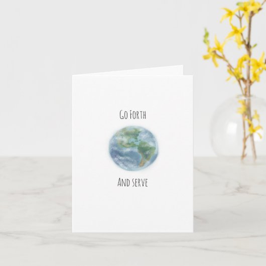 Go Forth and Serve Missionary Card Karte (Gelbe Blume)