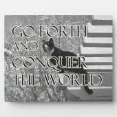 Go Forth und Equer Motivierend Cat Quote Foto Fotoplatte (Vorderseite)