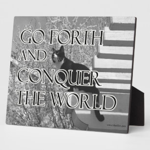 Go Forth und Equer Motivierend Cat Quote Foto Fotoplatte
