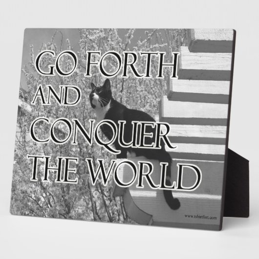 Go Forth und Equer Motivierend Cat Quote Foto Fotoplatte (Seite)