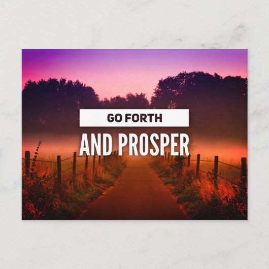 Go Forth und Prosper Quote Trail bei Sunset Postca Postkarte (Vorderseite)