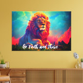 Go Forth und Thrive Majestic Lion Inspiration Leinwanddruck (Insitu (Wohnzimmer))