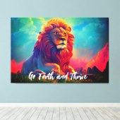 Go Forth und Thrive Majestic Lion Inspiration Leinwanddruck (Insitu (Holzboden))