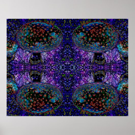 "Go Frag Alice" Abstrakte Psychedelic Mushroom Art Poster (Vorne)