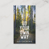 Go Geocaching Trail Card mit Infos für Muggles Visitenkarte (Vorderseite)