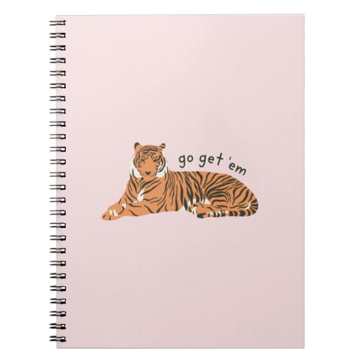 Go Get 'Em Tiger - Blush Notebook Notizblock (Vorderseite)