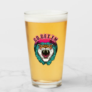 Go get sie - Tiger Face Graphic Design Glas