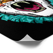 Go get sie - Tiger Face Graphic Design Poster (Ecke)