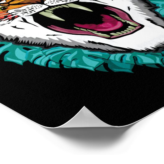 Go get sie - Tiger Face Graphic Design Poster (Ecke)