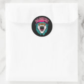 Go get sie - Tiger Face Graphic Design Runder Aufkleber (Tasche)