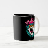 Go get sie - Tiger Face Graphic Design Zweifarbige Tasse (VorderseiteRechts)