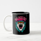 Go get sie - Tiger Face Graphic Design Zweifarbige Tasse (Links)