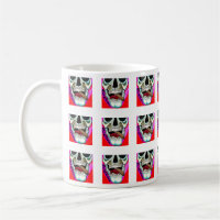 Go Girl Pop Art Skull Muster Kaffeemaschine Tasse