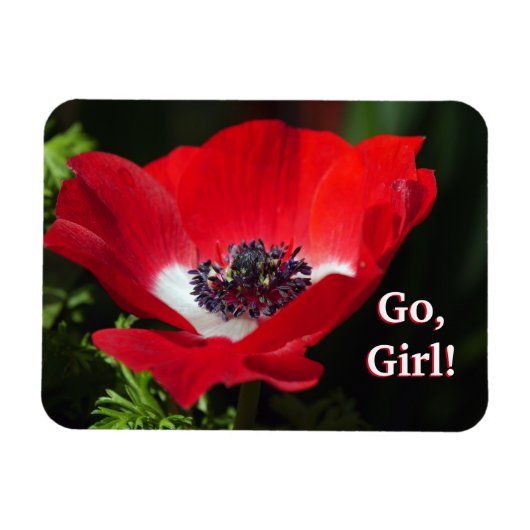 Go Girl Rose Blume Magnet (Horizontal)