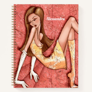 Go-Go Girl Fashion Illustration Original Art Notizblock
