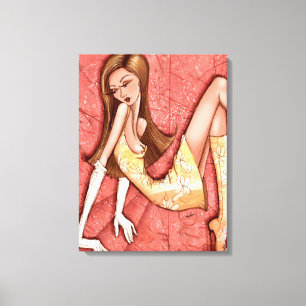 Go-Go Stiefel Sassy Glam Girl Mode Illustration Leinwanddruck
