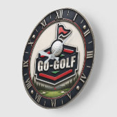 Go Golf Modern Golfer Gift Große Wanduhr (Winkel)