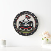 Go Golf Modern Golfer Gift Große Wanduhr (Zuhause)
