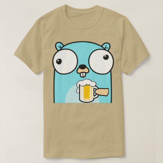 Go Gopper Software-Entwickler trinken Bier T-Shirt (Design vorne)